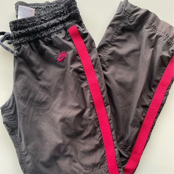 Nike 90s vintage black/hot‎ pink track pants small - Picture 2 of 8